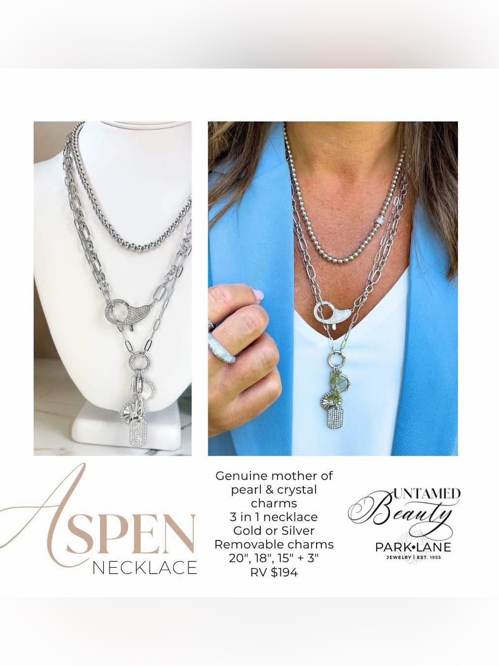 Aspen Necklace- Silver by Park Lane